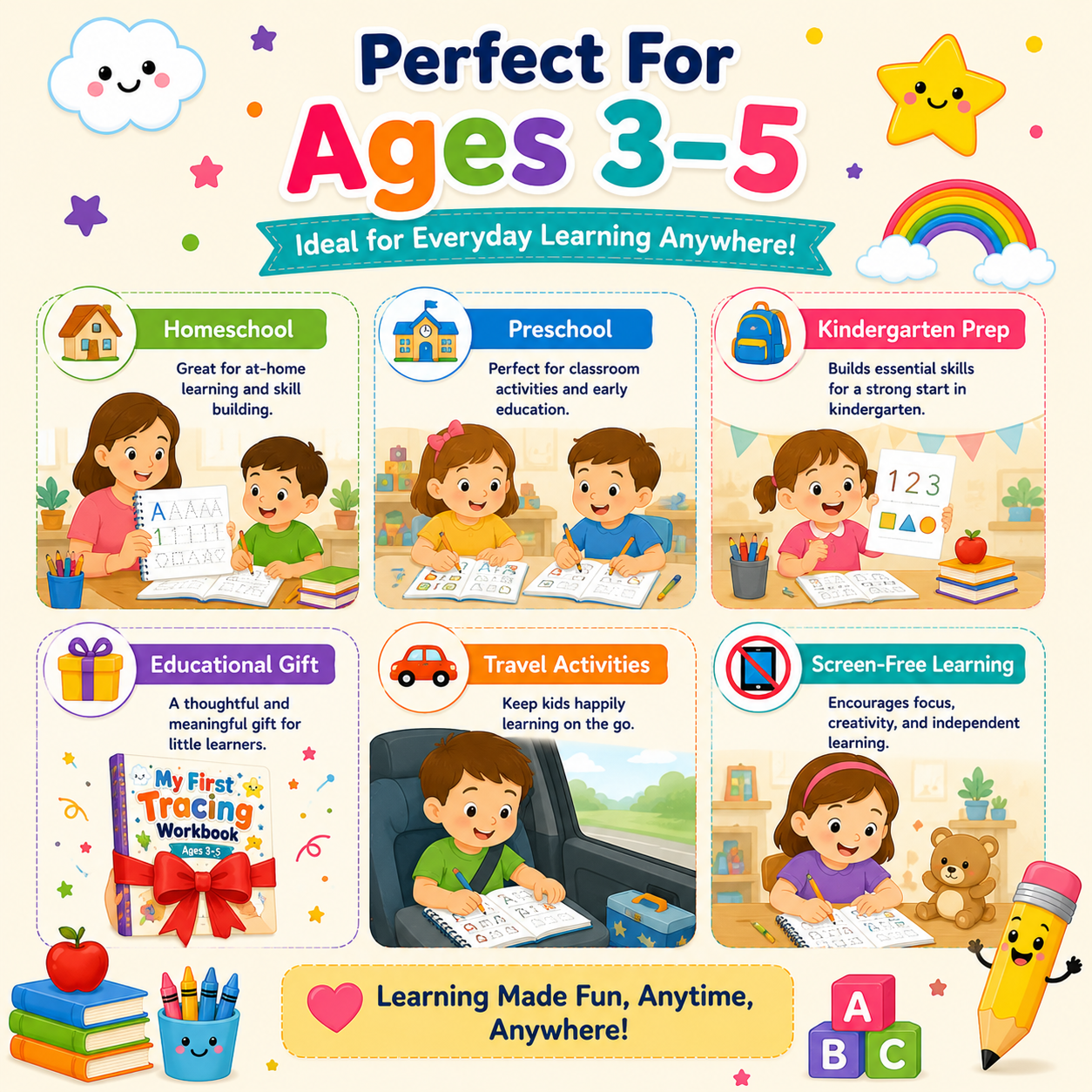 My First Tracing Workbook | Printable Activities for Ages 3–5