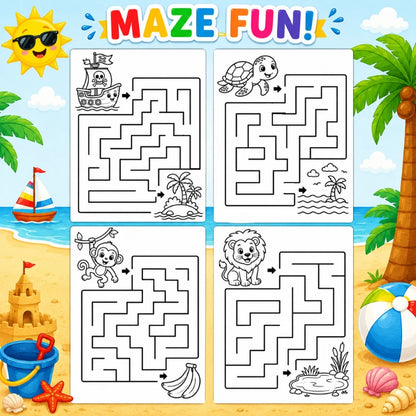 Summer Activity Book for Kids Ages 4–8 | 80 Printable PDF Activities