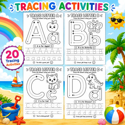 Summer Activity Book for Kids Ages 4–8 | 80 Printable PDF Activities