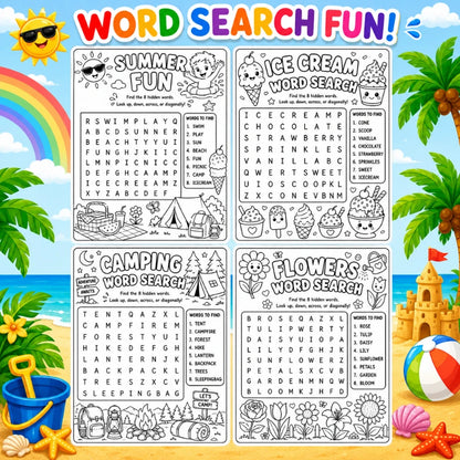 Summer Activity Book for Kids Ages 4–8 | 80 Printable PDF Activities