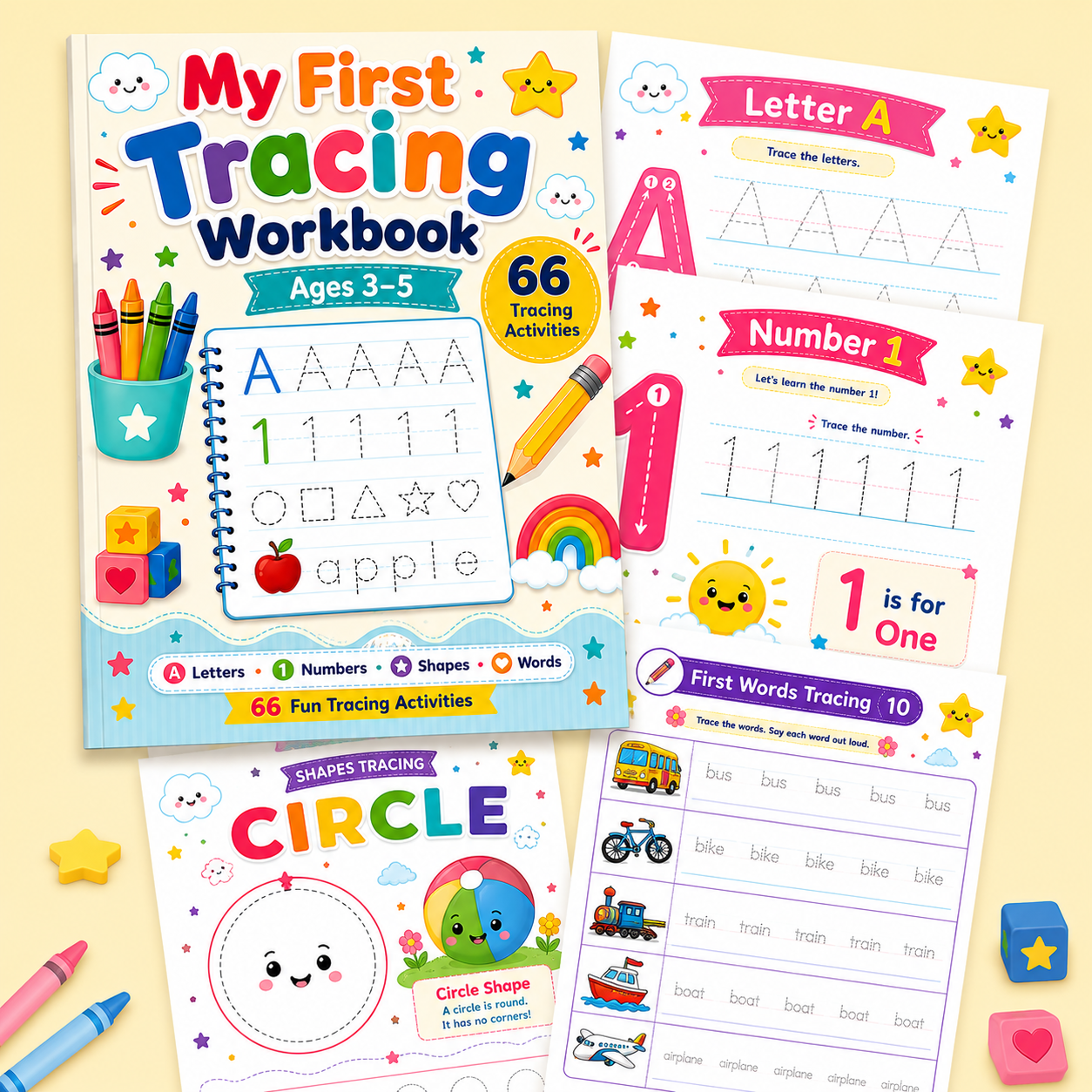 My First Tracing Workbook | Printable Activities for Ages 3–5