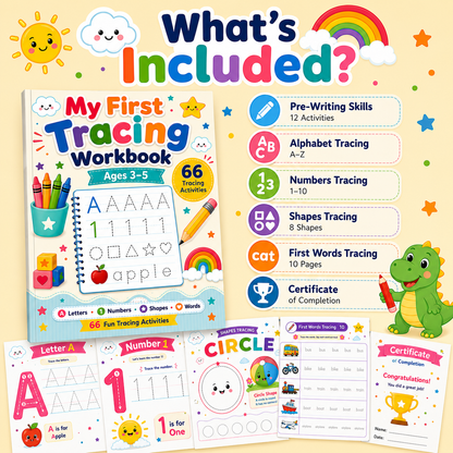 My First Tracing Workbook | Printable Activities for Ages 3–5