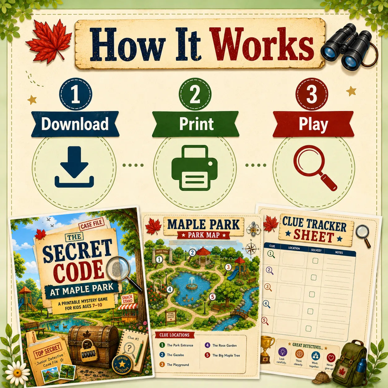 Printable Mystery Game for Kids Ages 7-10